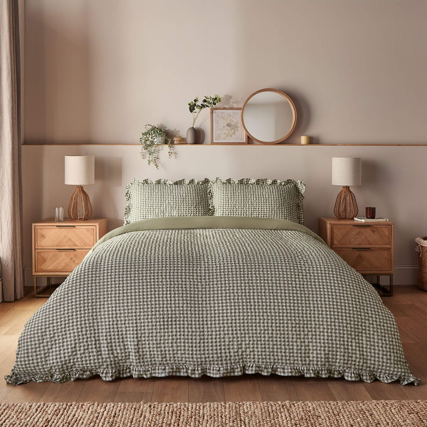 Silentnight Supersoft Sage Gingham Duvet Set