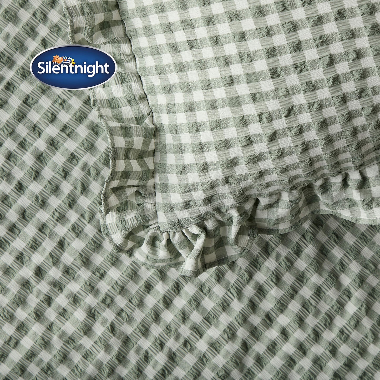 Silentnight Supersoft Sage Gingham Duvet Set