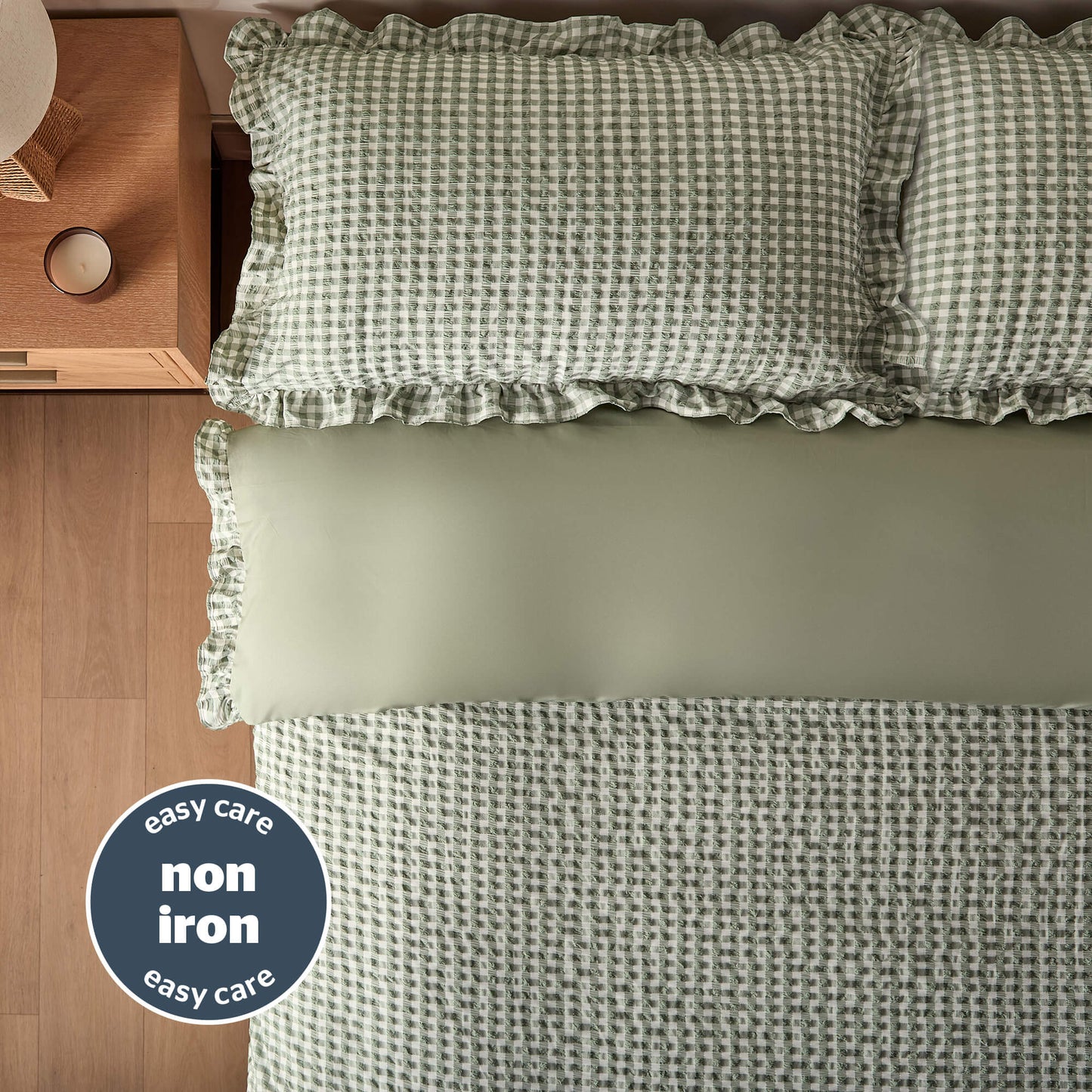 Silentnight Supersoft Sage Gingham Duvet Set