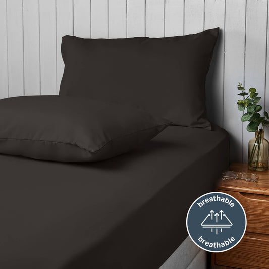 Silentnight Supersoft Black Housewife Pillowcase Pair