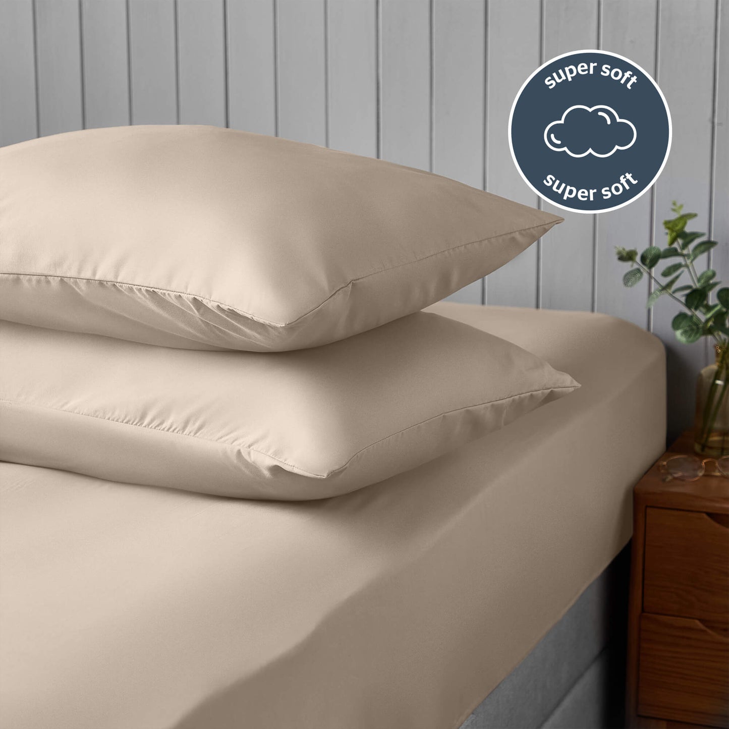 Silentnight Supersoft Natural Housewife Pillowcase Pair