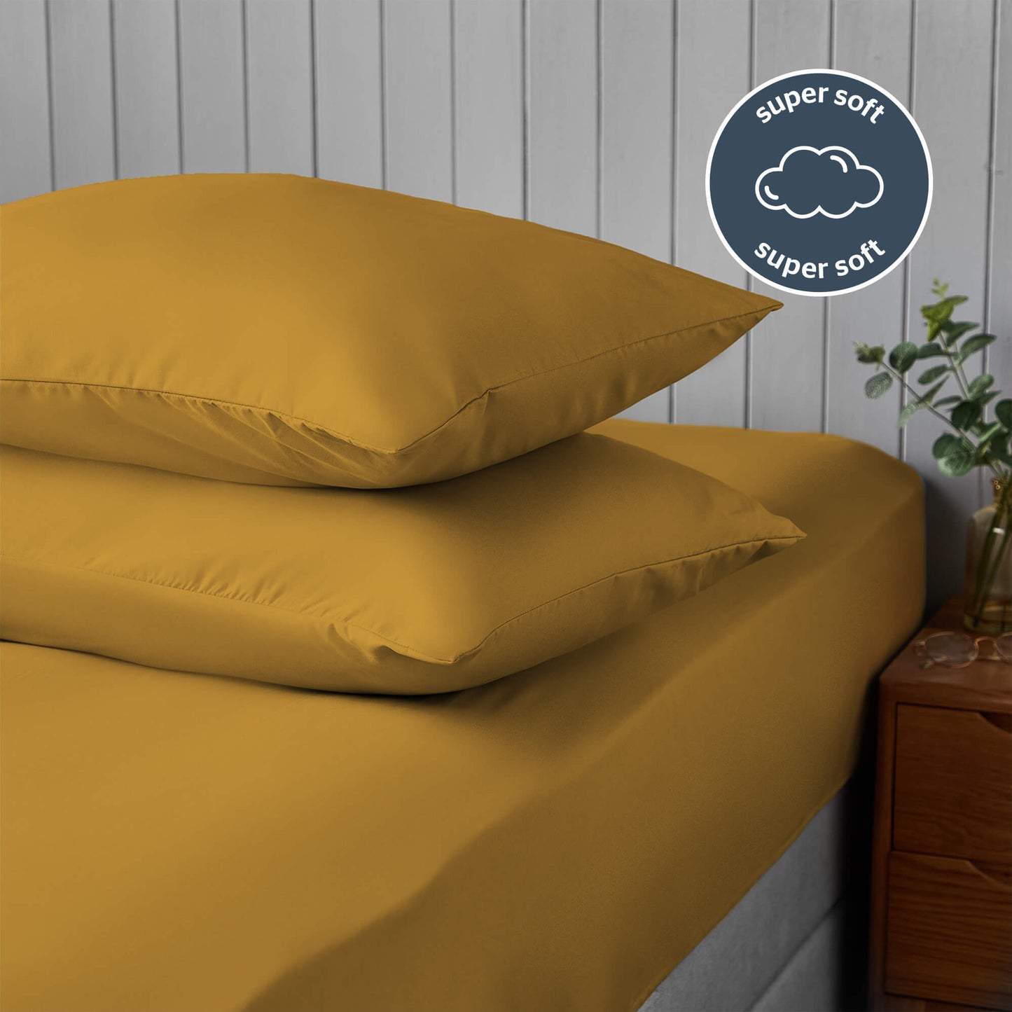 Silentnight Supersoft Ochre Housewife Pillowcase Pair