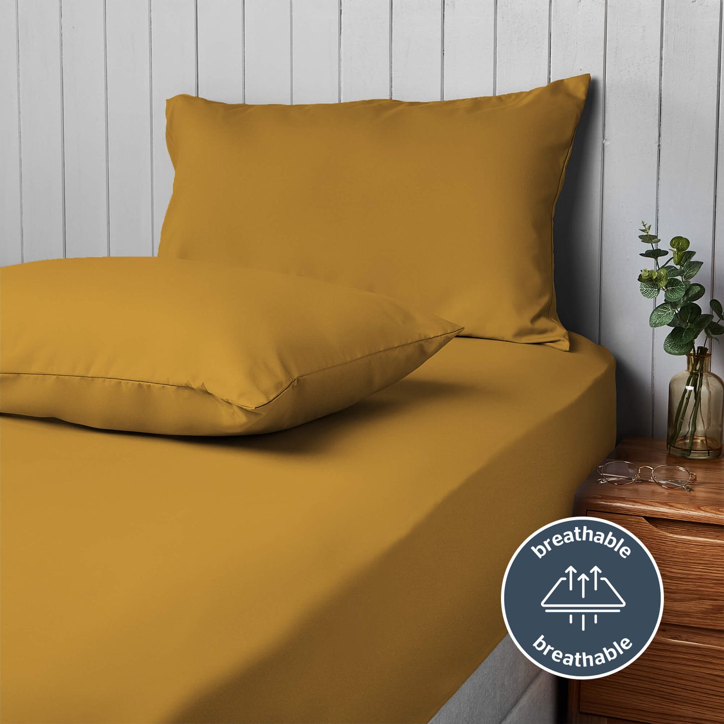 Silentnight Supersoft Ochre Housewife Pillowcase Pair