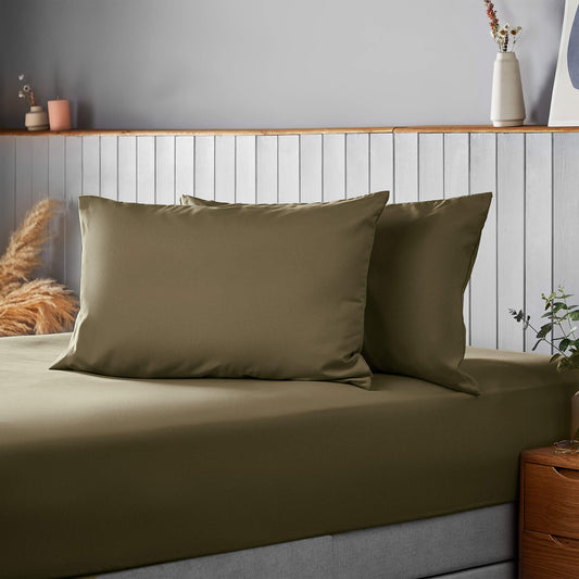 Silentnight Supersoft Olive Housewife Pillowcase Pair