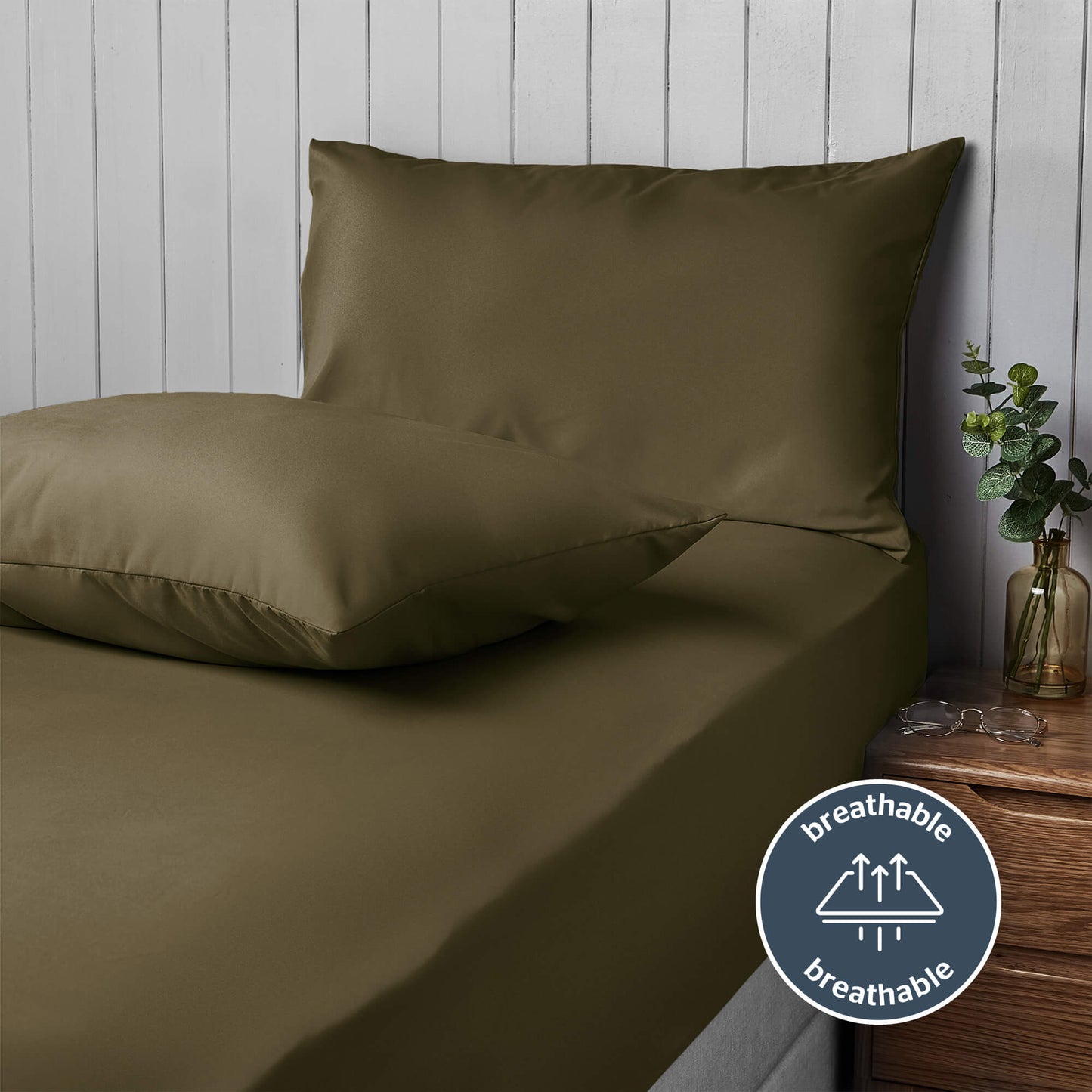 Silentnight Supersoft Olive Housewife Pillowcase Pair
