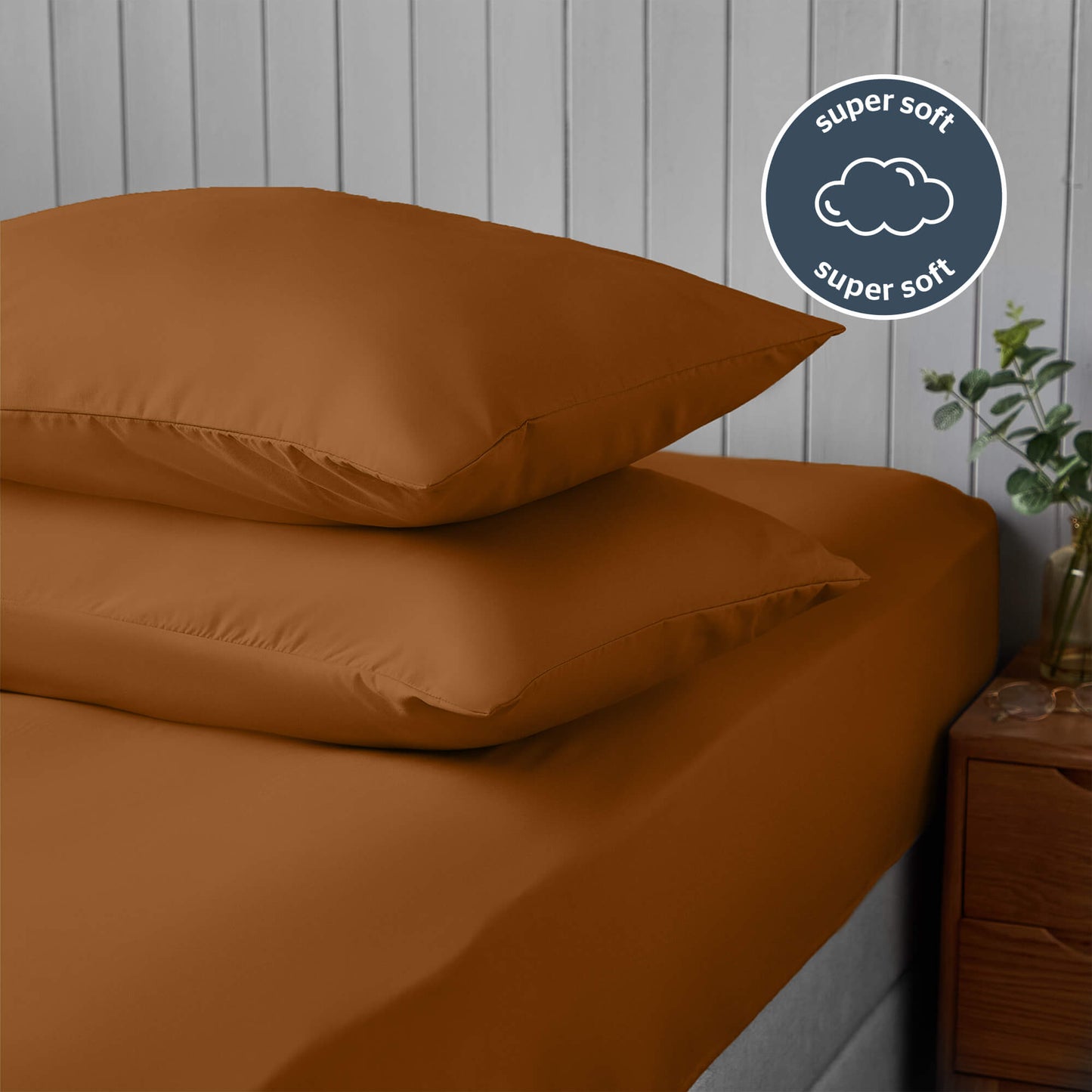 Silentnight Supersoft Terracotta Housewife Pillowcase Pair