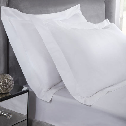 400 Thread Count White Cotton Oxford Pillowcases (Pair)