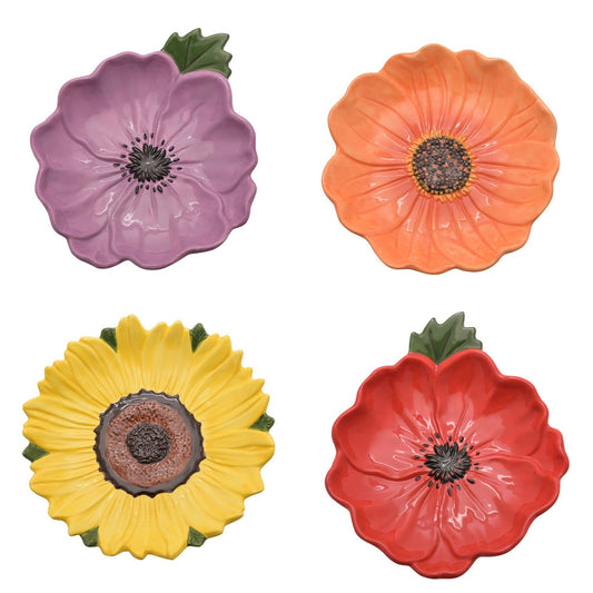 The Cottage Garden Bright Flower Plates (Set of 4)