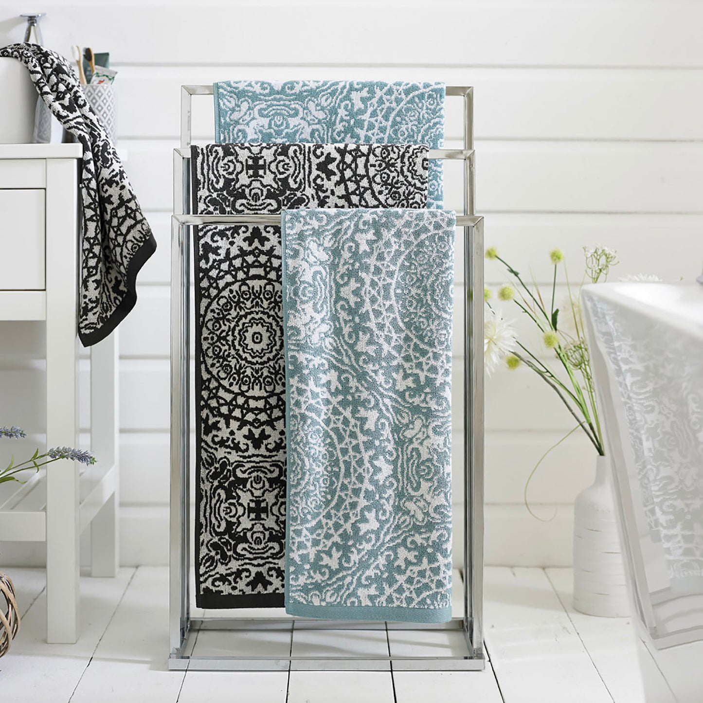 The Lyndon Company Lacy Connection Blue Towels