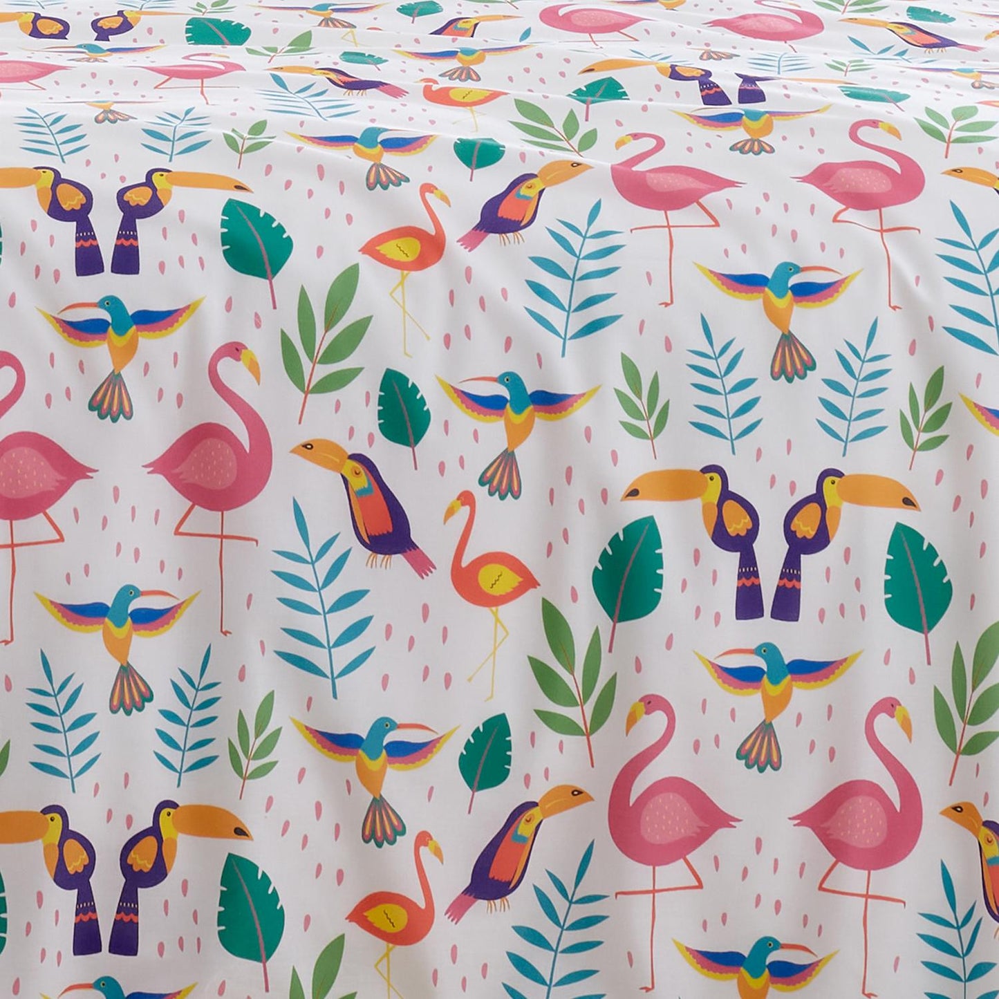 Tropical Flamingo Pink Reversible Duvet Set