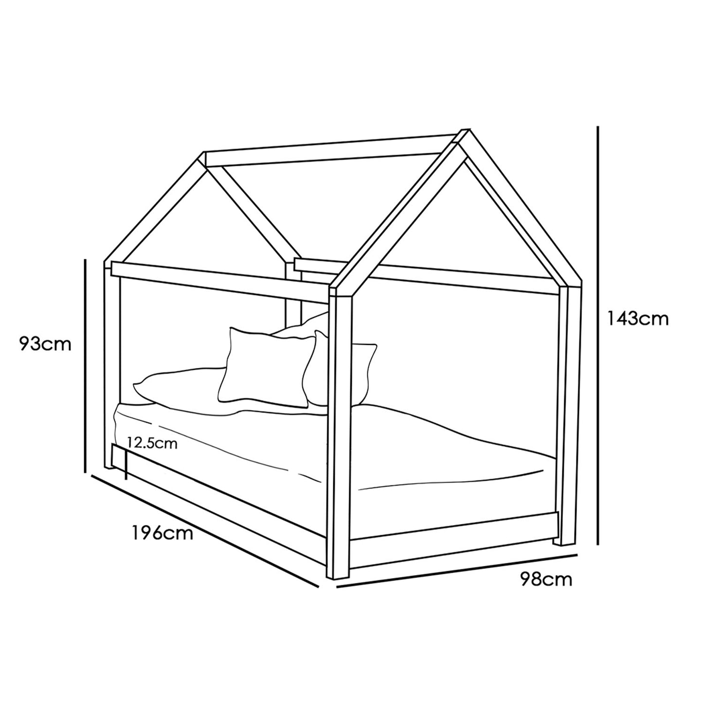 Treehouse Kids White Wooden Bed