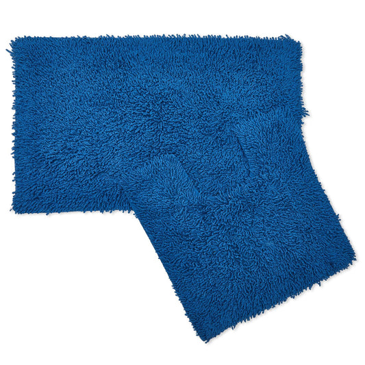 Tumble Twist Cobalt Blue Pure Cotton 2 Piece Bath Mat Set