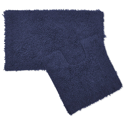 Tumble Twist Navy Pure Cotton 2 Piece Bath Mat Set