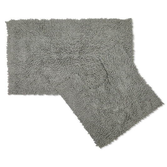 Tumble Twist Silver Grey Pure Cotton 2 Piece Bath Mat Set