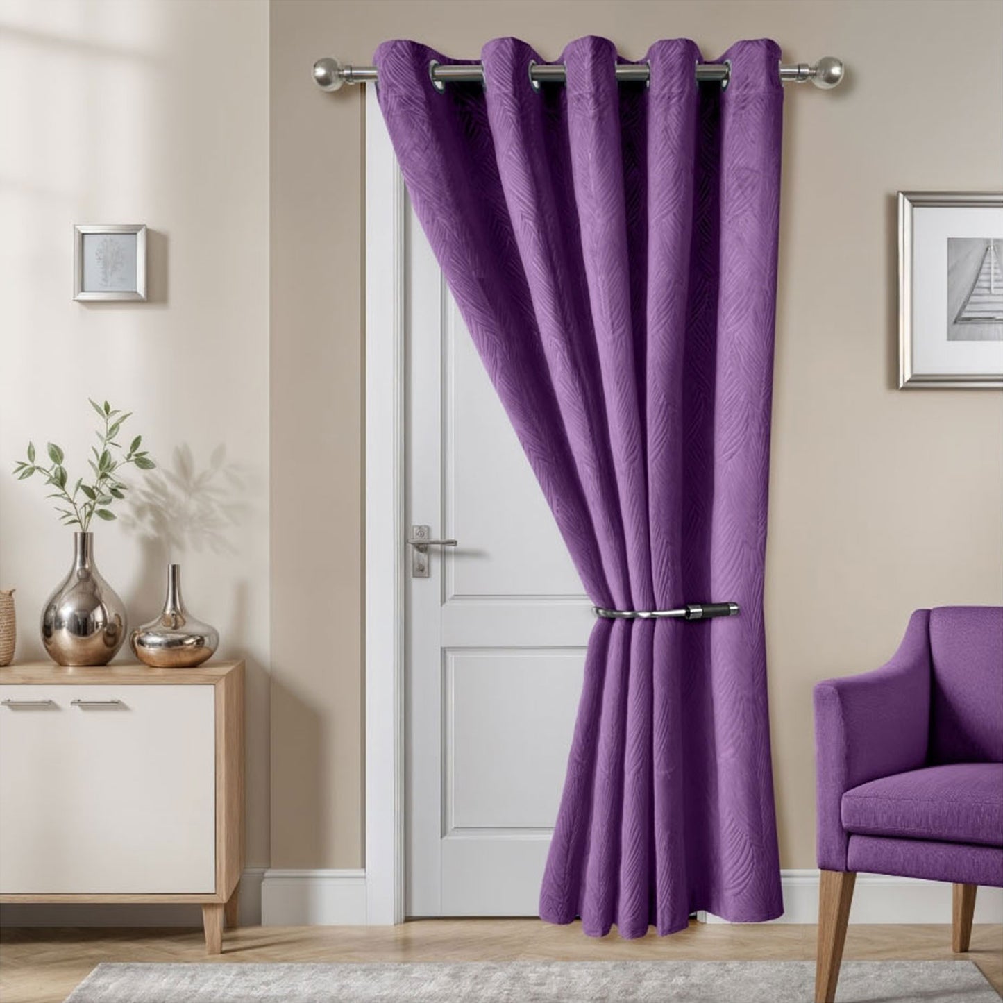 Twilight Amethyst Velvet Door Curtain