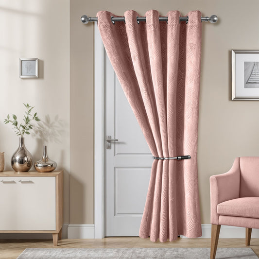 Twilight Blush Pink Velvet Door Curtain