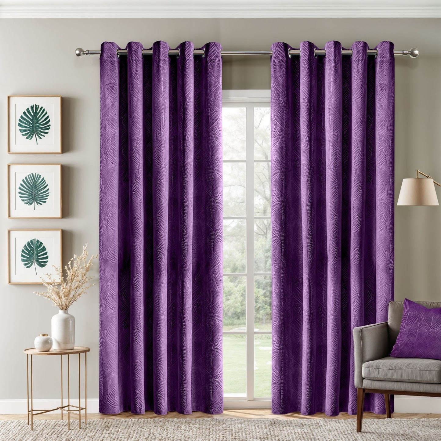 Twilight Amethyst Velvet Blackout Curtains