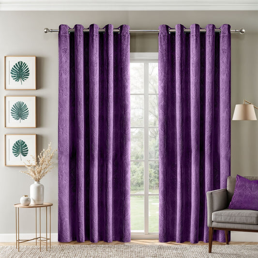Twilight Amethyst Velvet Blackout Curtains