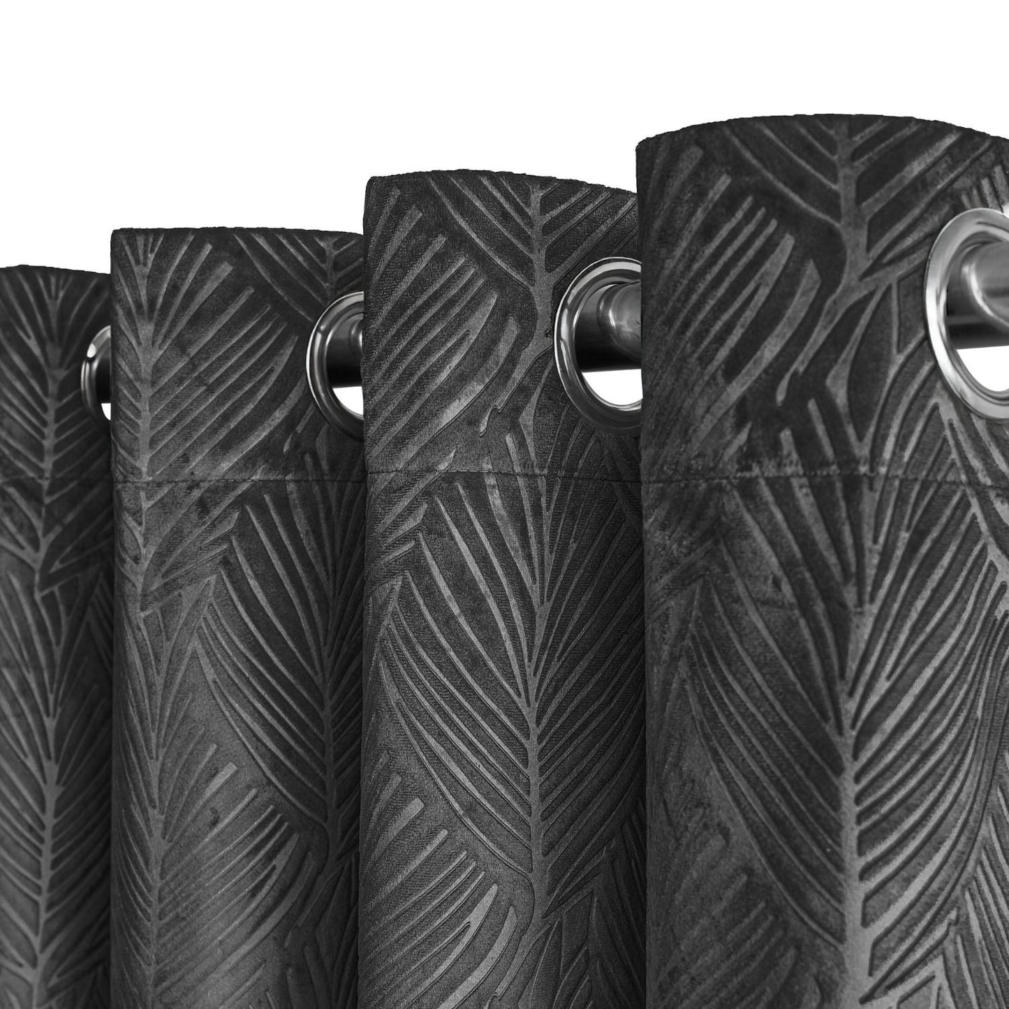 Twilight Charcoal Velvet Blackout Curtains