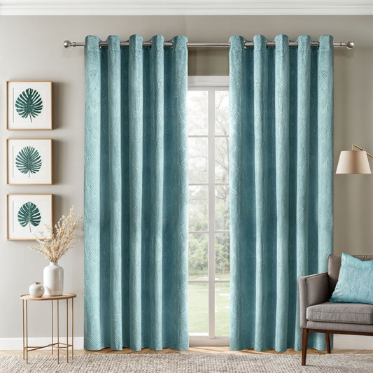 Twilight Duck Egg Velvet Blackout Curtains