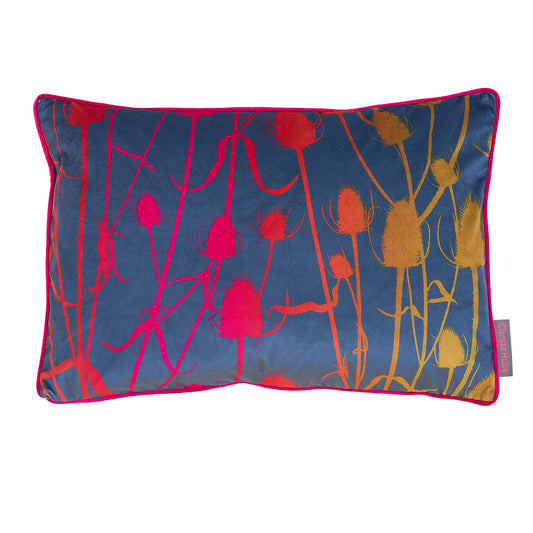 Clarissa Hulse Teasel Sunset Velvet Cushion (40cm x 60cm)