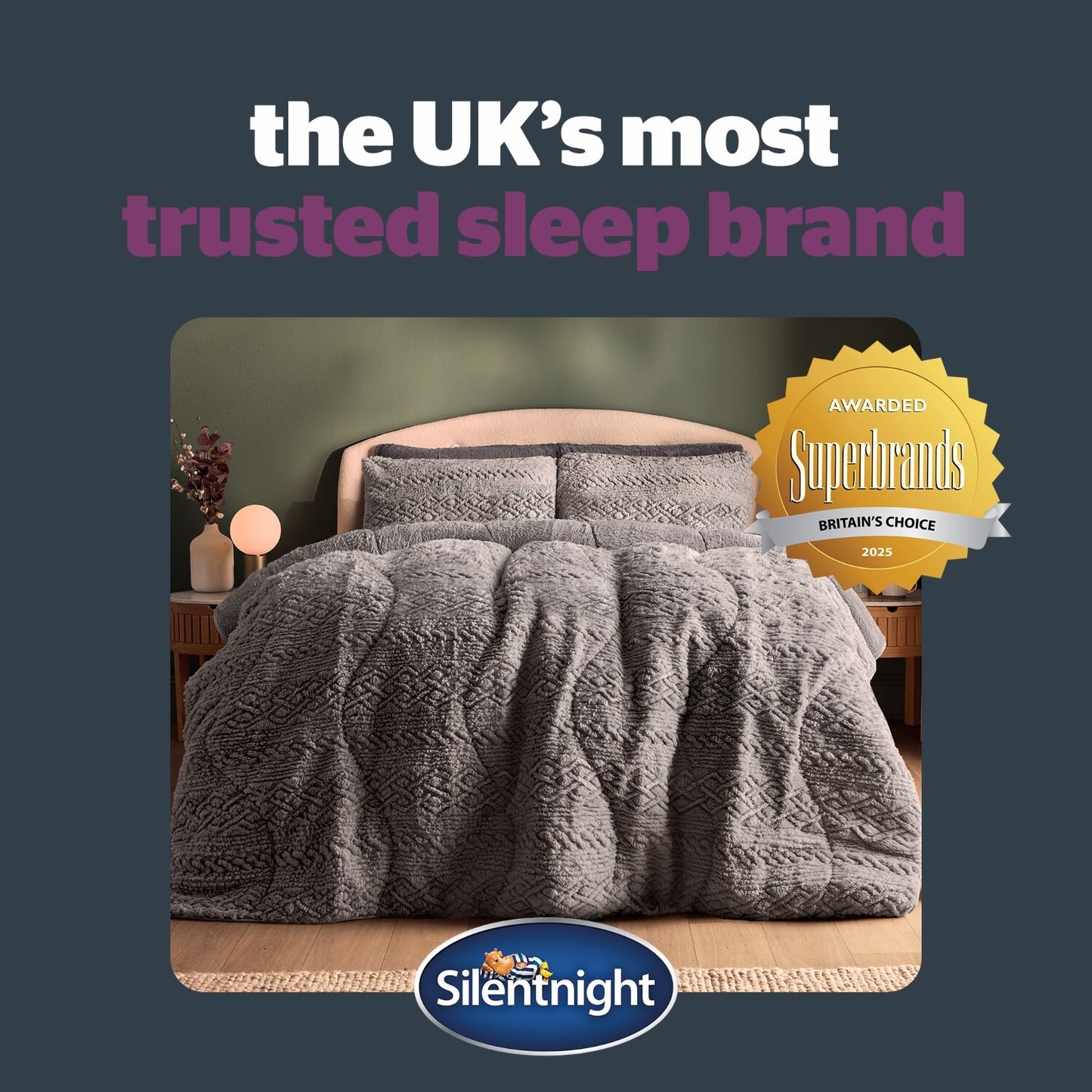 Silentnight Teddy Fleece Coverless 10.5 Tog Duvet set