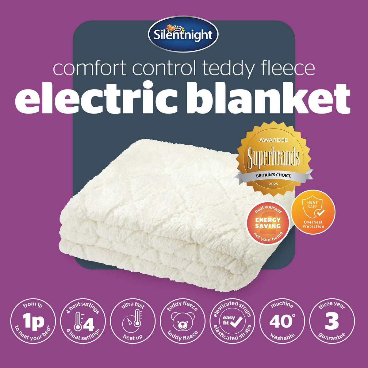 Silentnight Teddy Fleece Electric Blanket