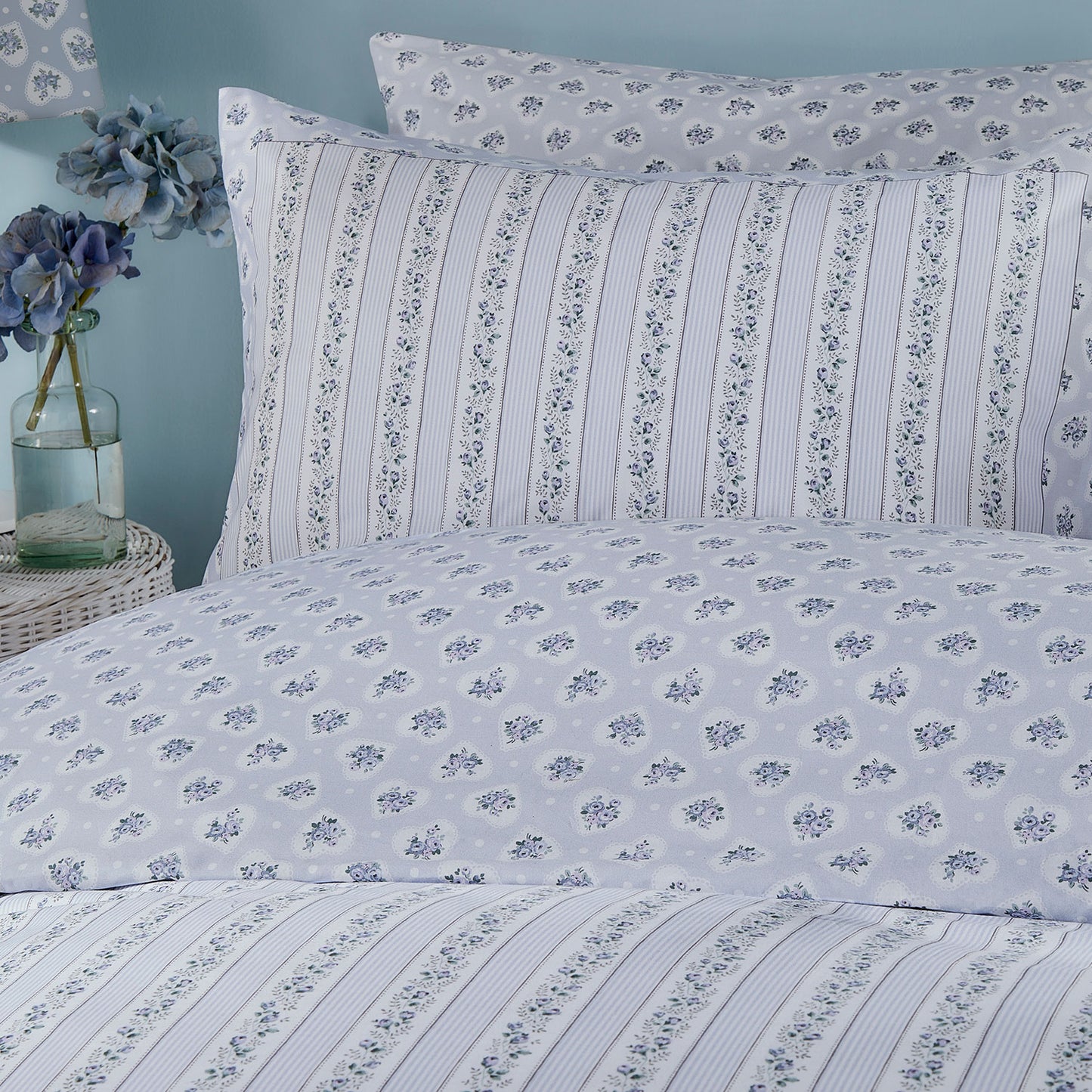 Cath Kidston Ticking Stripe Blue Duvet Set