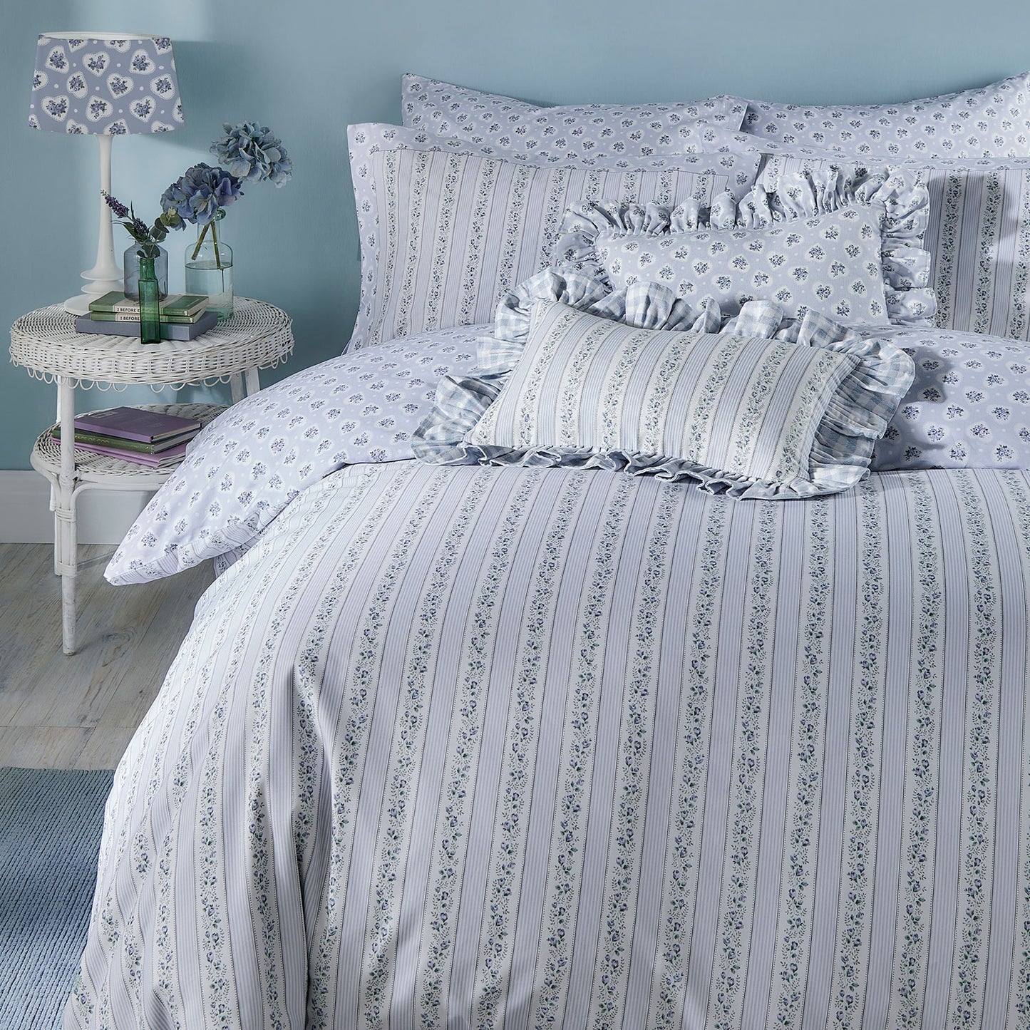 Cath Kidston Ticking Stripe Blue Duvet Set