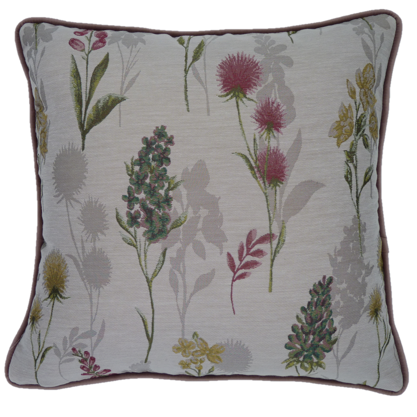 Toulon Pink Botanical Velvet Cushion (45cm x 45cm)