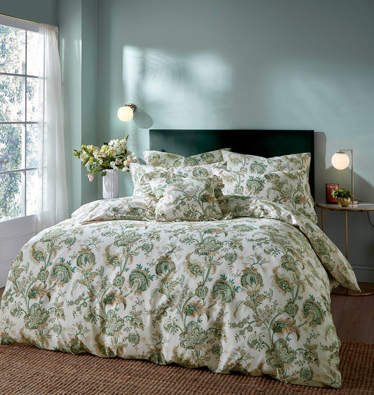 Enchanted Green Luxury Jacquard Duvet Set