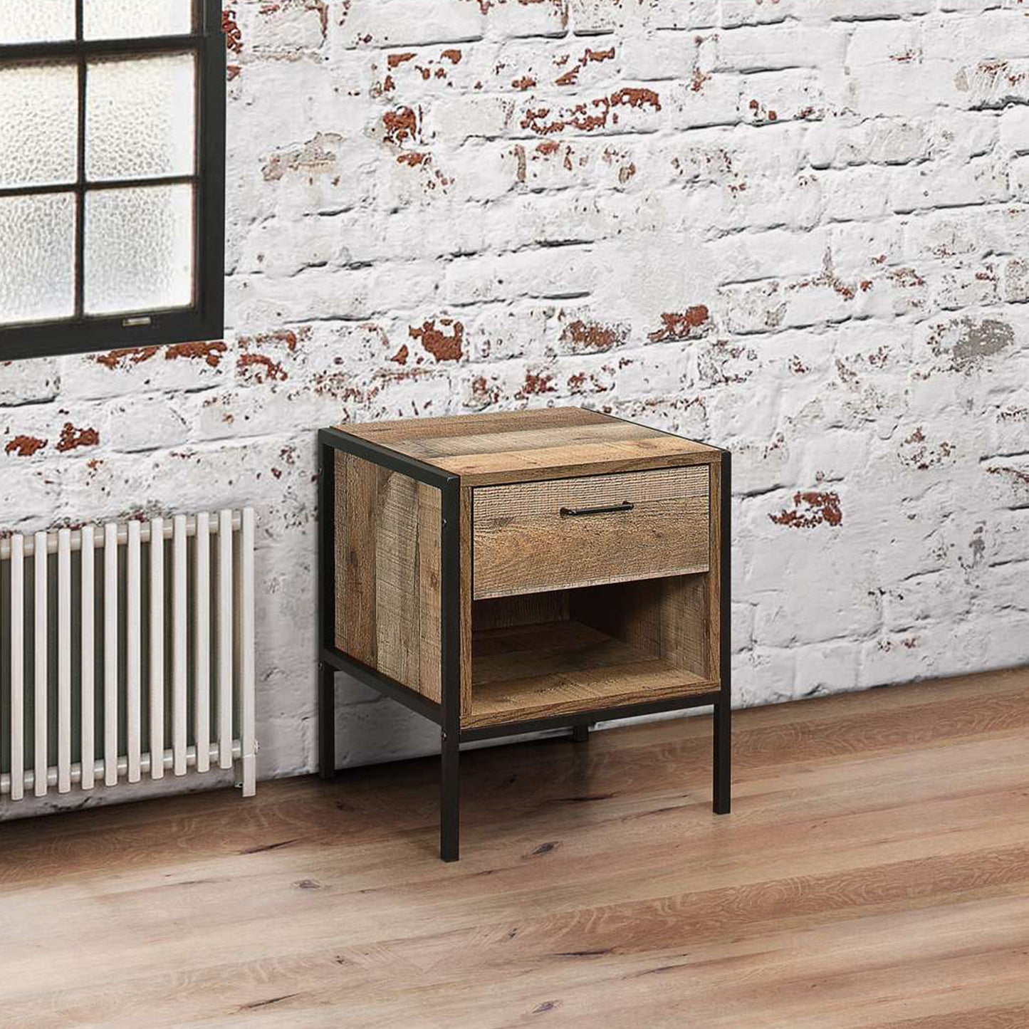 Urban Rustic 1 Drawer Bedside Table