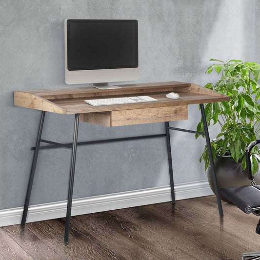 Urban Rustic 1 Drawer Office Desk With Shelf