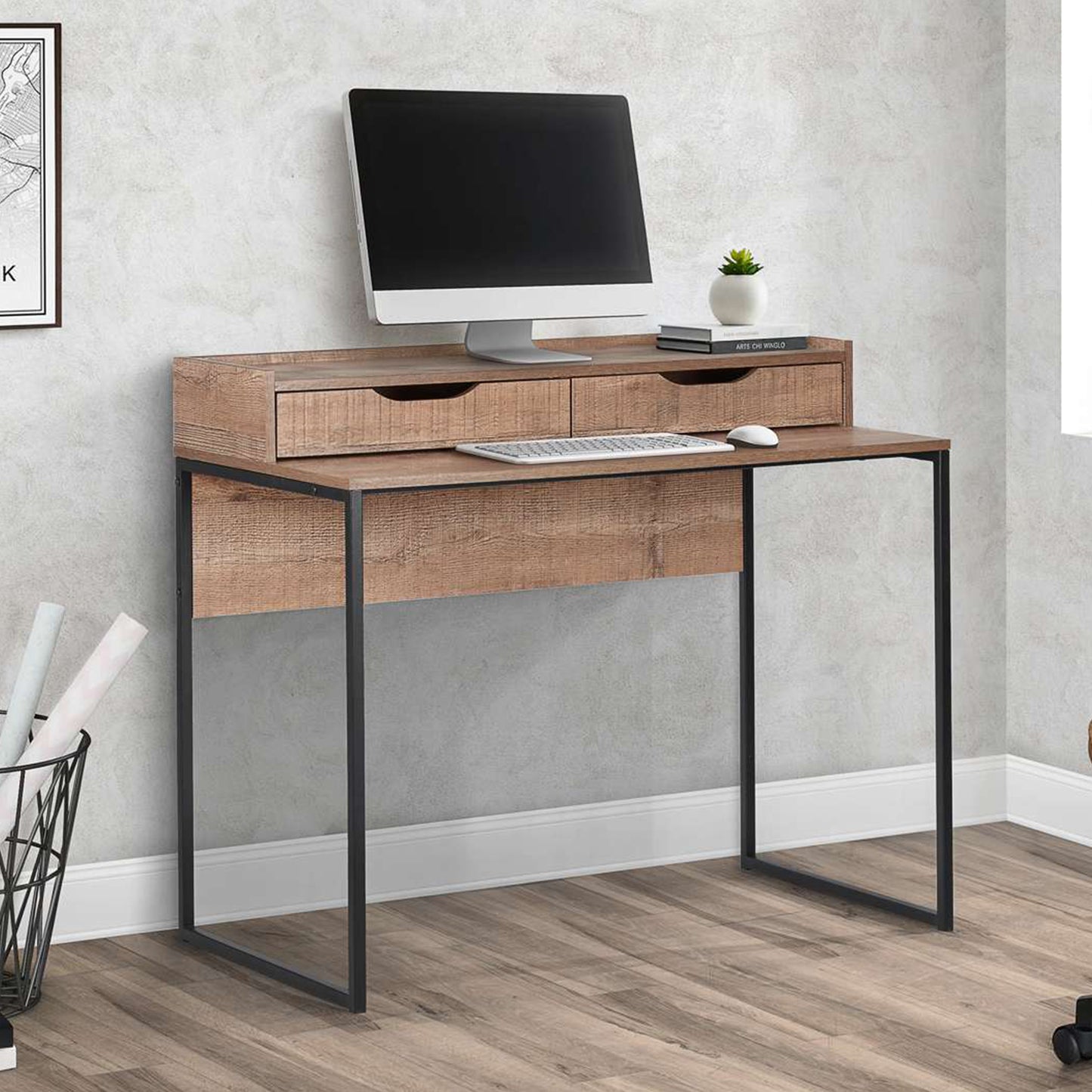 Urban Rustic 2 Drawer Office Desk