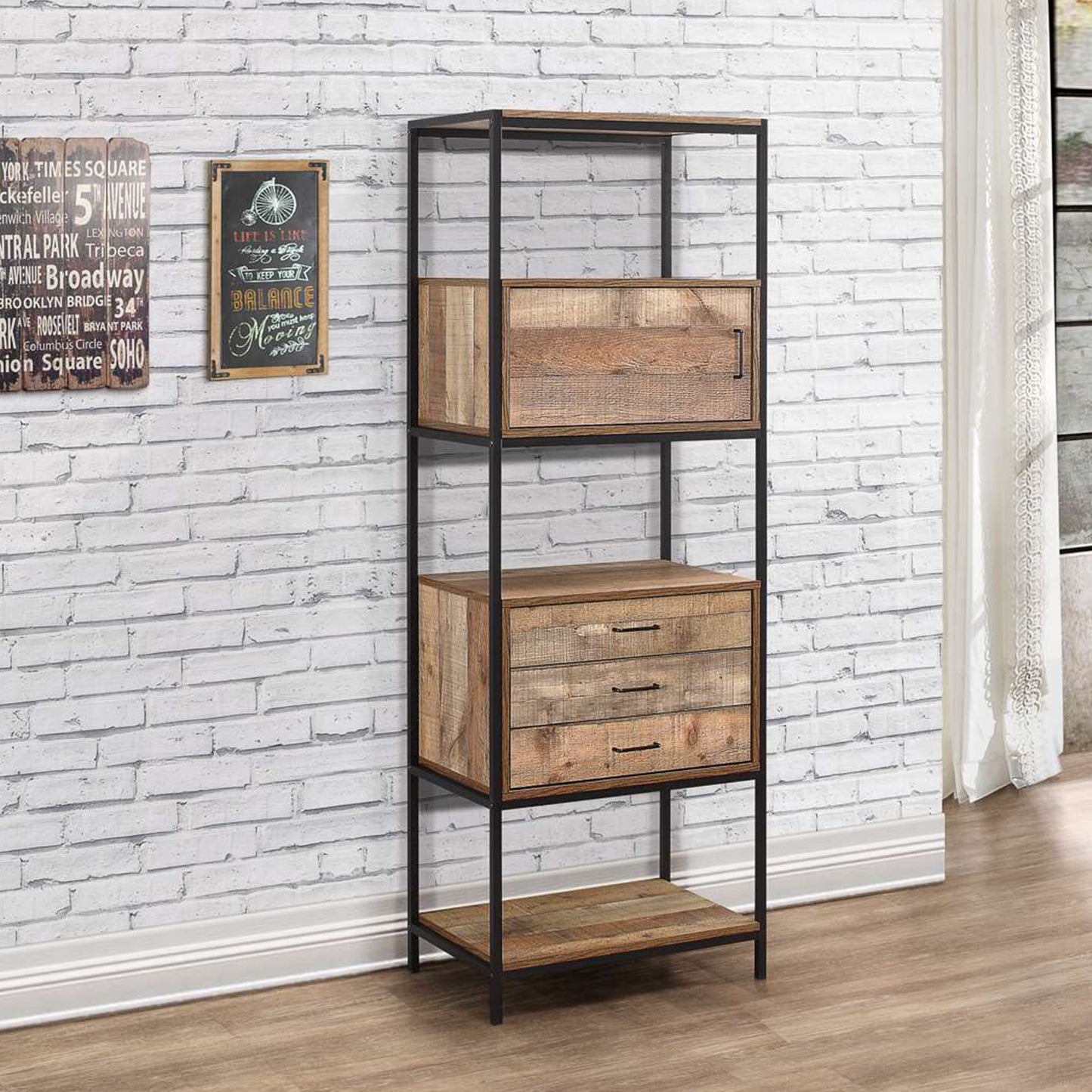 Urban Rustic 3 Drawer Shelving Unit