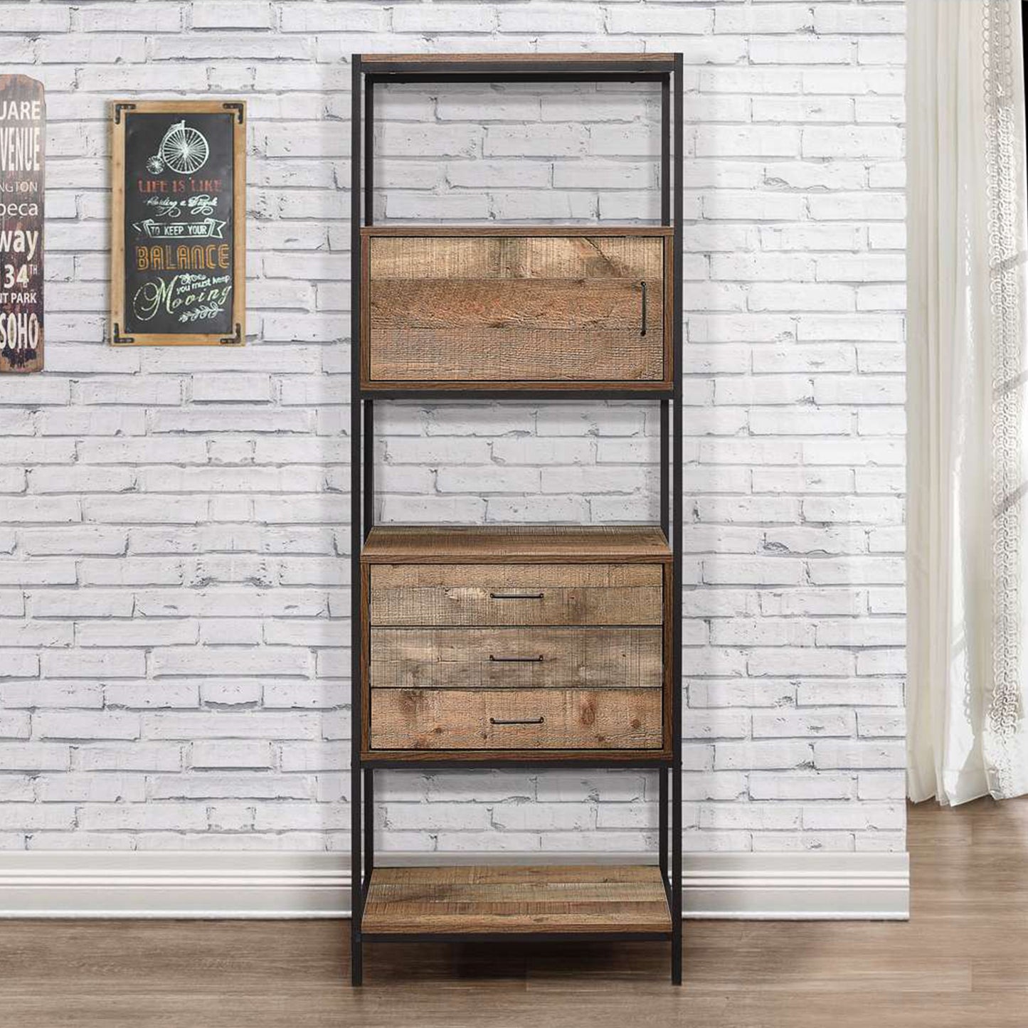 Urban Rustic 3 Drawer Shelving Unit