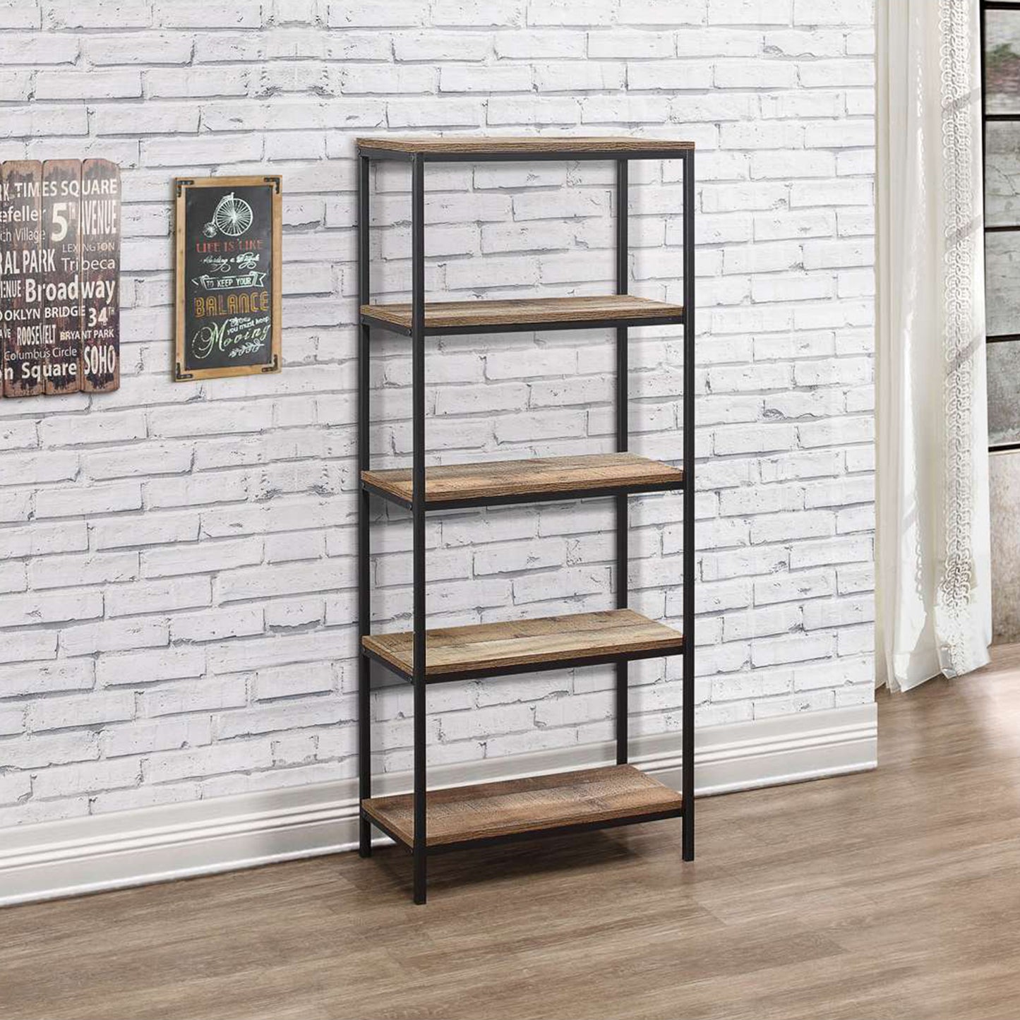 Urban Rustic 5 Tier Bookcase