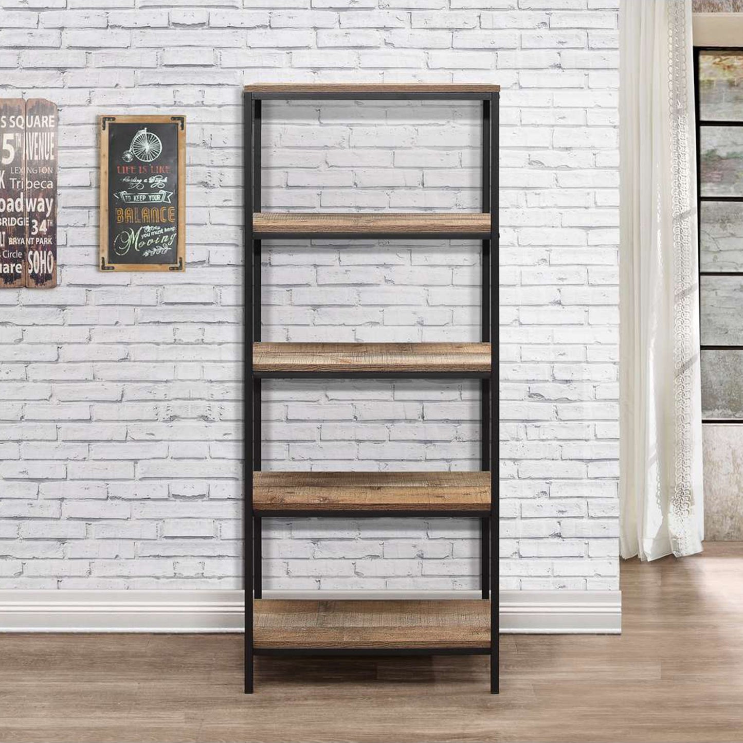 Urban Rustic 5 Tier Bookcase