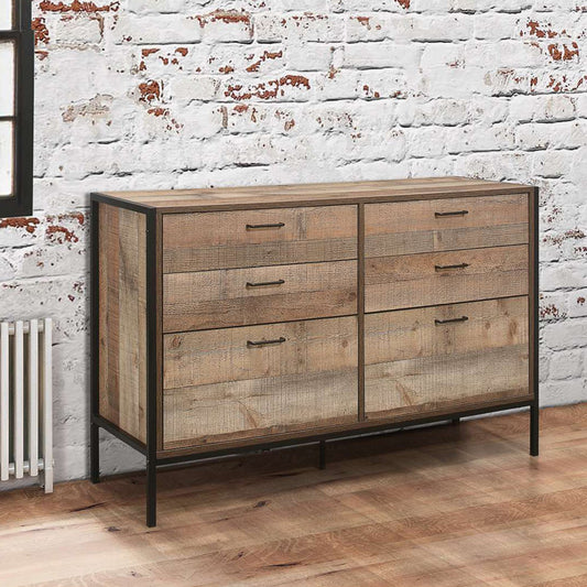 Urban Rustic 6 Drawer Wide Chest