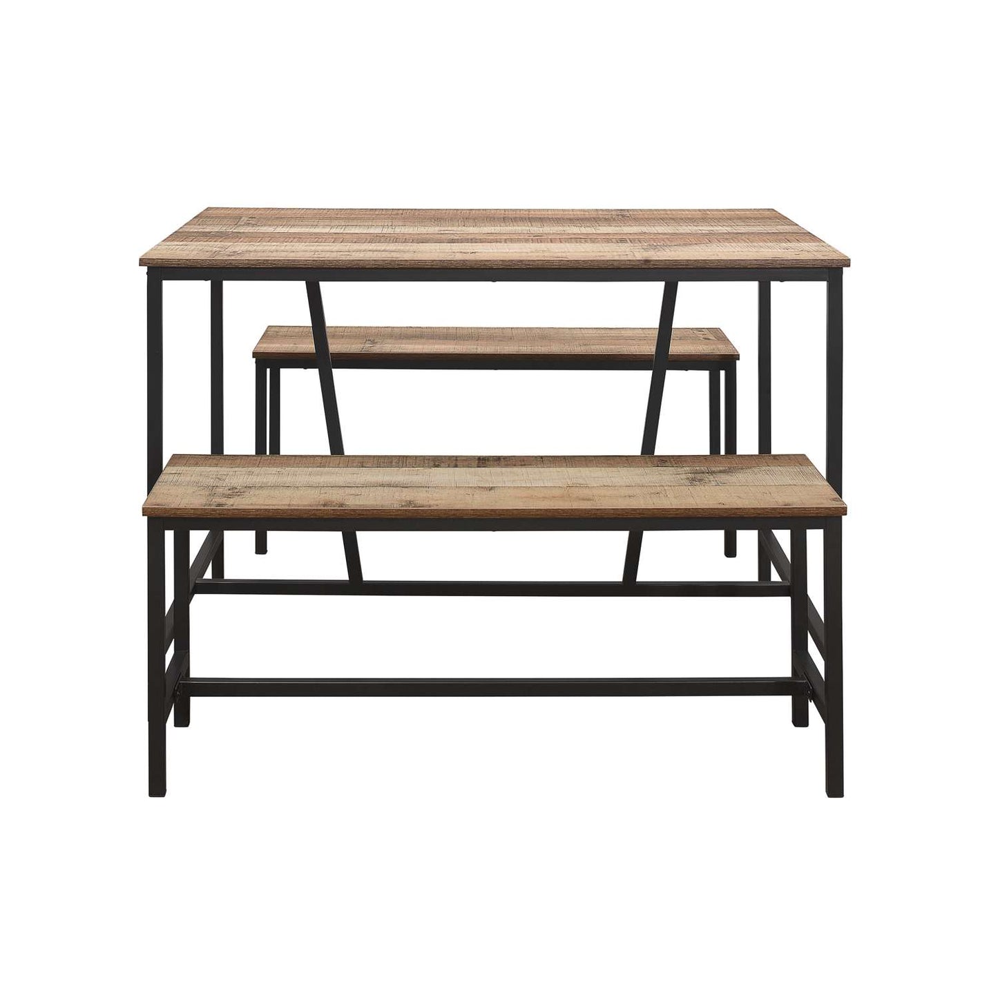 Urban Rustic Dining Table & Bench Set