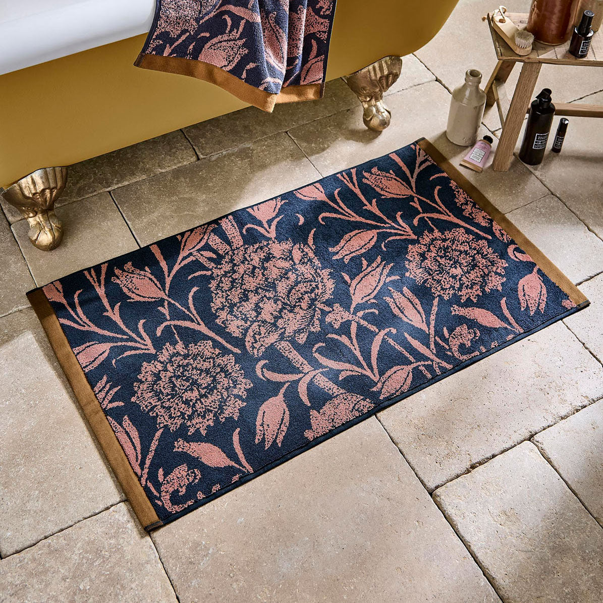 William Morris At Home Wild Tulip Copper Bath Mat