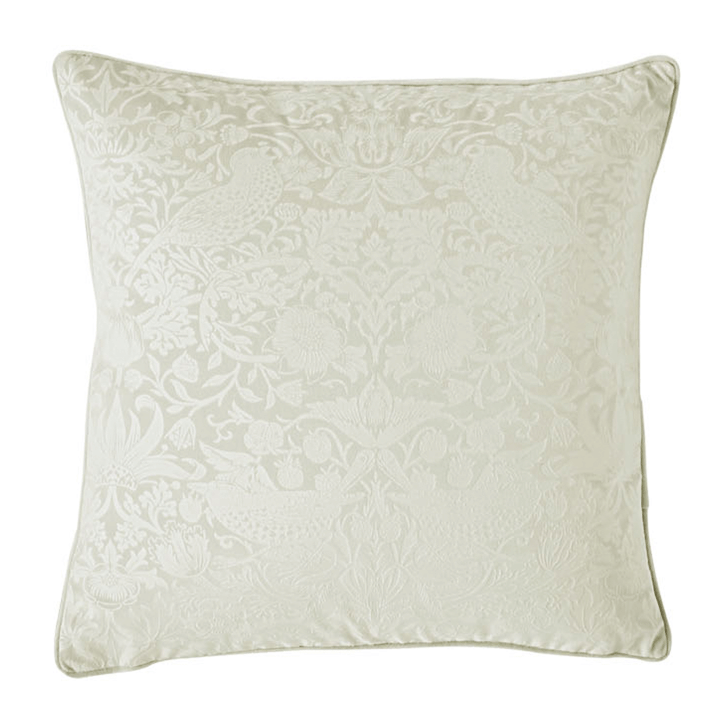 William Morris At Home Strawberry Thief Embossed Velvet Oyster Large Cushion
