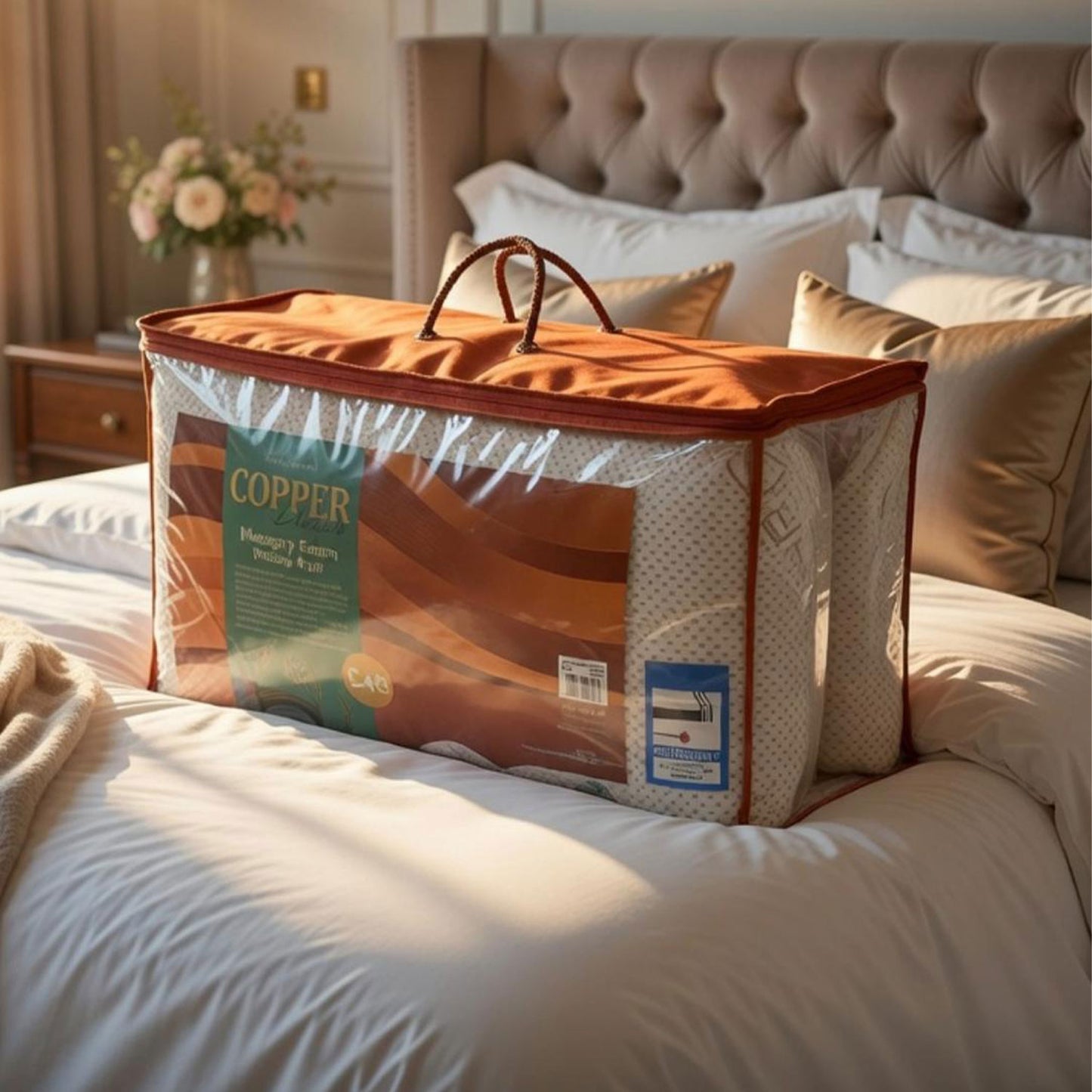 Copper Infused Cooling Support Memory Foam Pillow Pair