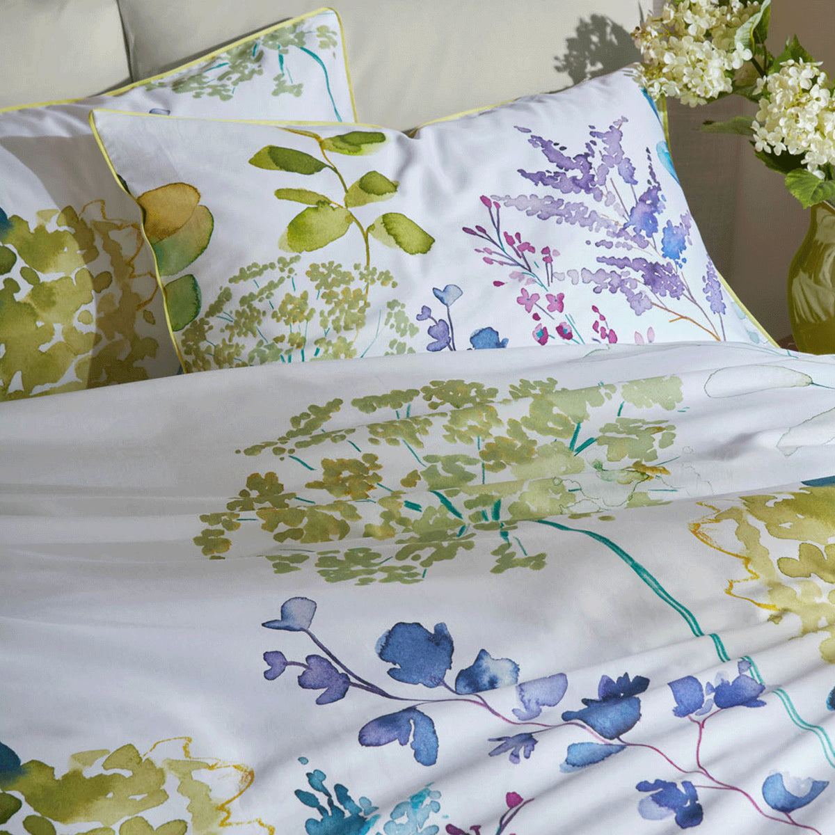 Bluebellgray Botanical Leaf Green Duvet Set