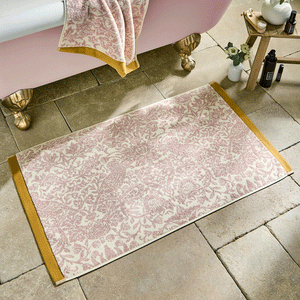 William Morris At Home Strawberry Thief Plaster Pink Bath Mat