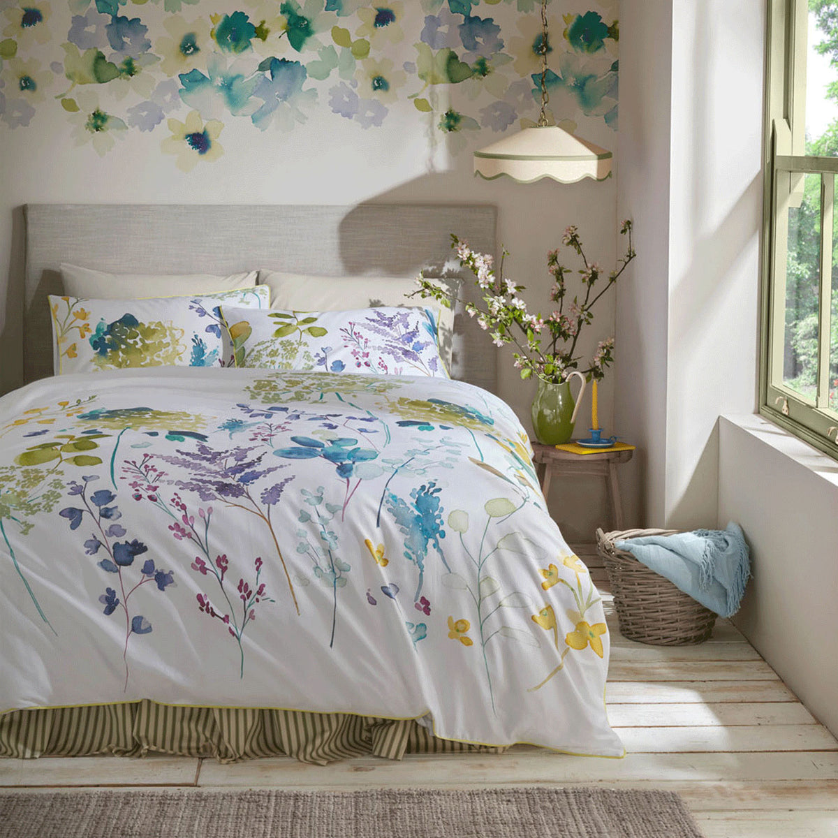 Bluebellgray Botanical Leaf Green Duvet Set