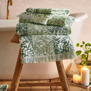 William Morris At Home Rose Stripe Sage Towels