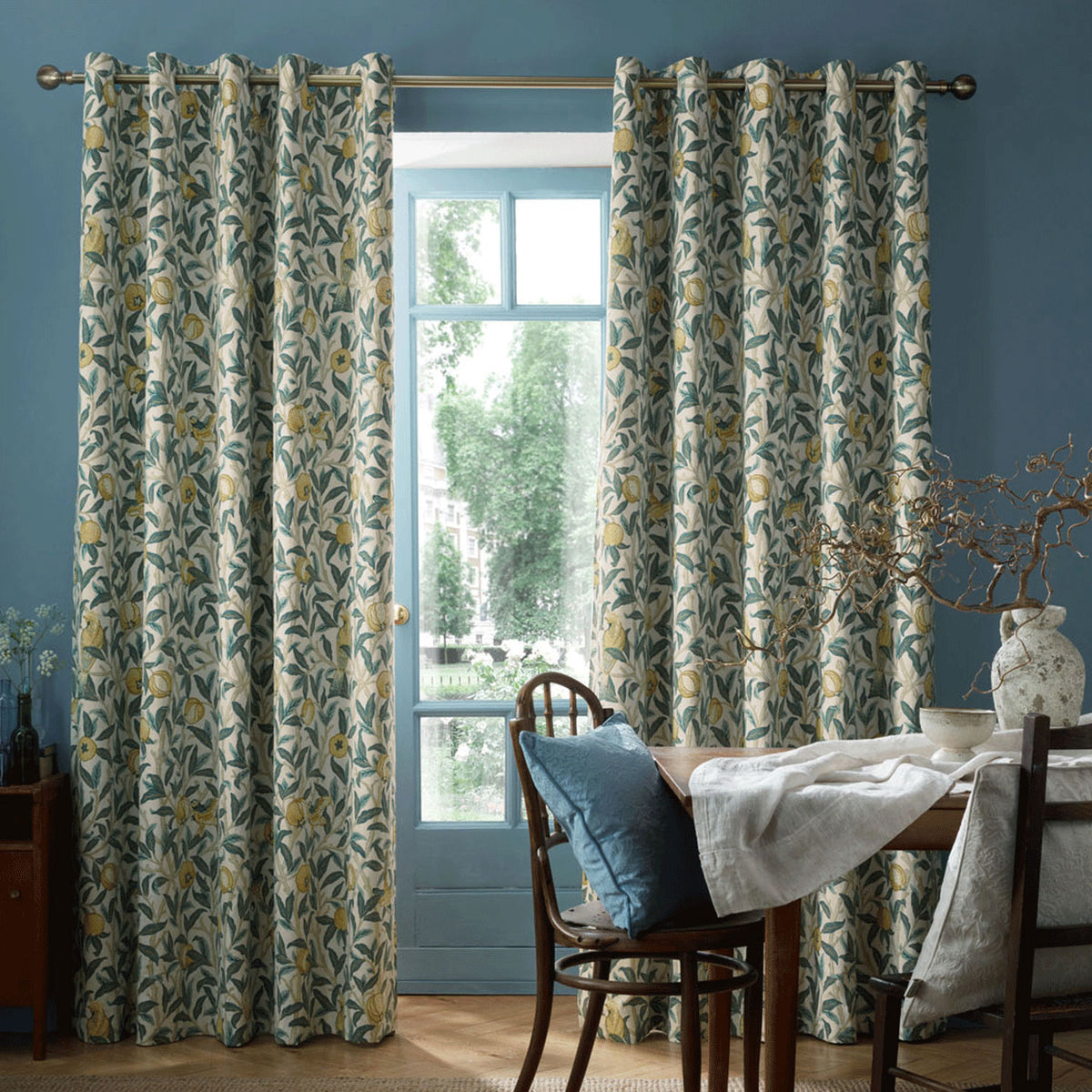 William Morris At Home Bird & Pomegranate Mineral Blackout Eyelet Curtains
