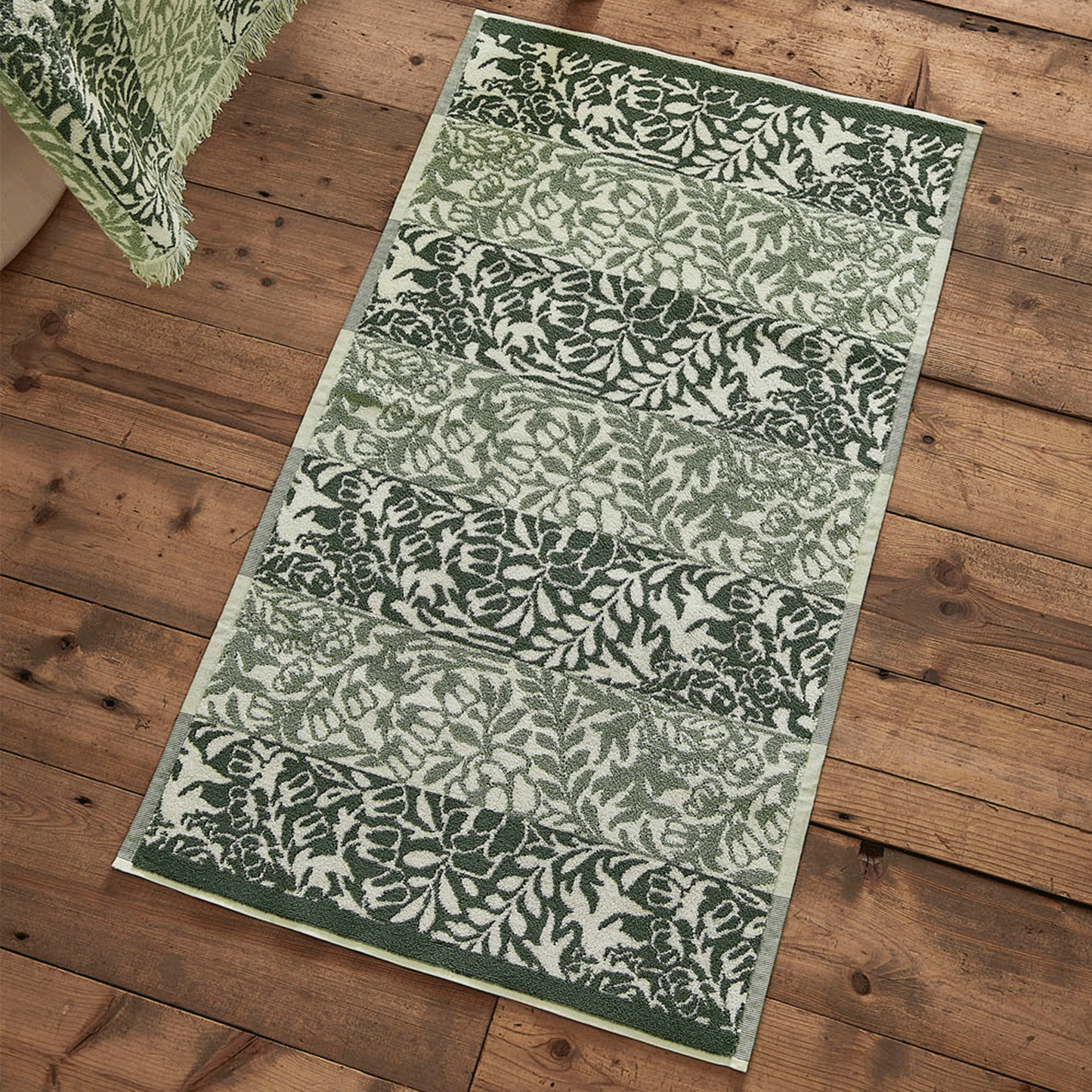 William Morris At Home Rose Stripe Sage Bath Mat