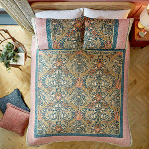 William Morris At Home Kelmscott Navy Rose Cotton Duvet Set
